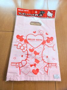 未使用　レトロ　2008　ハローキティ　HELLO KITTY　日本限定　プレゼント　バッグ　Ｍサイズ　マチあり　ピンク　7枚