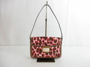 美品 ケイトスペード kate spade ケイティ レオパード ヘアカーフ ミディアム ショルダーバッグ ピンクマルチ K8969