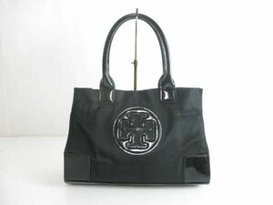 トリーバーチ TORY BURCH トートバッグ ナイロン×エナメル 黒 ブラック 鞄 バッグ レディース