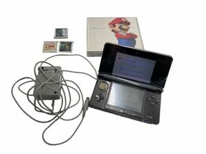 【中古】Nintendo 3DS 本体 CTR-001 コスモブラック ニンテンドー 3DS タッチペン付き 動作確認 初期化済み 現状品 ゲーム機 ソフト付き