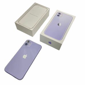 ◇【SoftBank/Apple】iPhone 11 128GB SIMロックありMWM52J/A スマートフォン パープル アップル A2221 バッテリー最大容量85% 付属品の画像1