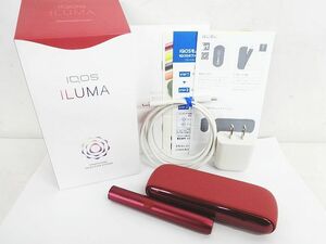 IQOS ILUMA アイコス イルマ サンセットレッド チャージャー ホルダー 充電器 箱付 電子タバコ 通電のみ確認 現状品 