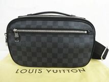 美品 LOUIS VUITTON ルイヴィトン N41289 ダミエ グラフィット アンブレール ボディバッグ ウエストポーチ ショルダー ★2680_画像1