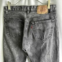 80s USA製 Levi's 501 グレー デニム パンツ W32×L31 ケミカル ブラック ジーンズ リーバイス 505 519 90s ビンテージ_画像7