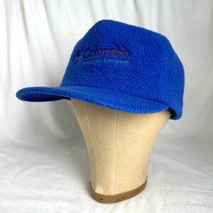 90 -е годы Columbia USA Fleece Cap Oneize Blue Blue Cap Hat Colombia 80 -е годы Vintage