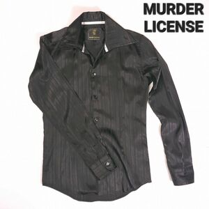 MURDER LICENSE ドレスシャツ ブラック ボタンダウン 長袖