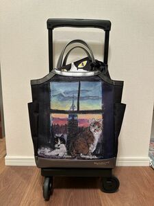 スワニー キャリーバッグ 美品 ほぼ未使用 猫 ポーチ付き 窓辺でしんみり D-627 SWANY