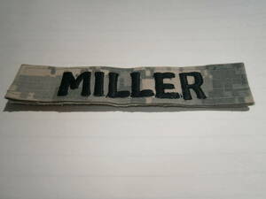 米軍実物ネームテープ　ACU　ベルクロ　miller