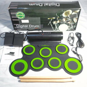 Rockpals Digital Drum G3006 ポータブル 電子ドラム 練習用パッド ペダル付属 スピーカー内蔵 打楽器/80サイズ