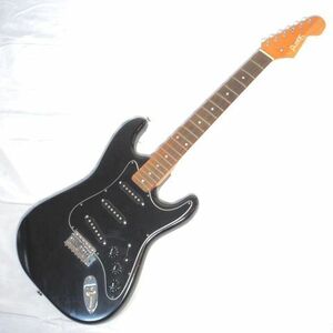 Amos ストラトタイプ エレキギター ブラック パーツ取り 楽器/160サイズ