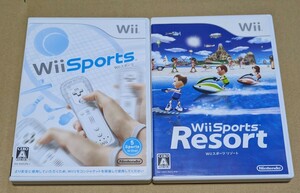 【送料無料】【Wii】 Wii Sports Wiiスポーツ Wiiスポーツ リゾート 2点セットまとめ売り