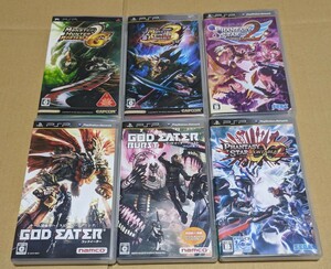 【送料無料】【PSP】 GOD EATER ゴッドイーター モンスターハンター ファンタシースターポータブル 6点セットまとめ売り