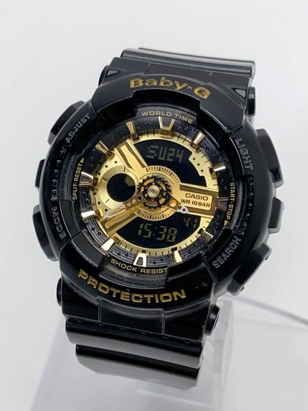 T979 美品 CASIO カシオ Baby-G BA-110-1AJF ブラック/ゴールドカラー