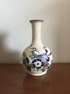美品！　メキシコ陶器　小さな花瓶　一輪挿し　素焼き　手描き　蚤の市　格安！