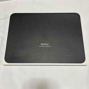 12インチMacBook用レザースリーブ-ブラック Leather Sleeve