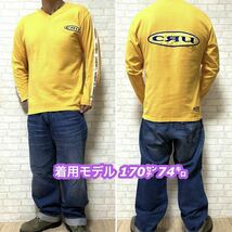 CRU クルー 刺繍ロゴ サイドライン Vネック ロングスリーブTシャツ ロンT_画像4