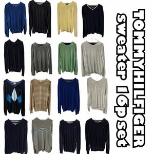 USA古着卸 洗濯済 TOMMYHILFIGER sweater 16着 セット LACOSTE Levis ブランドセーター まとめ売り 1円スタート 卸売 アメリカ古着 plywood