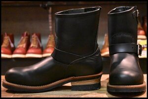 【8.5D 良品 10年】レッドウィング 2976 ショート エンジニア 黒 ブラッククローム スチールトゥ ブーツ redwing HOPESMORE