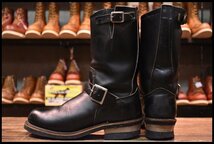 【7D 良品 PT91プリント 95年】レッドウィング 2268 エンジニア 黒 ブラッククローム スチールトゥ ブーツ redwing HOPESMORE_画像4