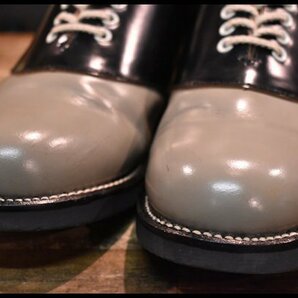 【26.5CM 良品】REGAL リーガル サドルシューズ 2051 オックスフォード 黒×灰 ブラック×グレー ツートン 編み上げ 短靴 ブーツ HOPESMOREの画像5