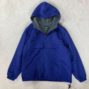 ●vintage 【レア品】USA製 J.CREW ジェイクルー 裏フリース アノラックパーカ/ブルー/sizeM/巨人タグ/メンズ/フーディー