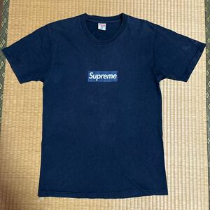Supreme x NYヤンキース コラボ バクプリ入り box logo Tシャツ 紺M レア Tee メジャーリーグ ベースボール