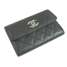 ≪新品≫シャネル CHANEL COCOシャネル ミディアム フラップ ウォレット 中財布 ココ ブラック 黒 シルバー金具 AP3829 B15620 94305_画像5