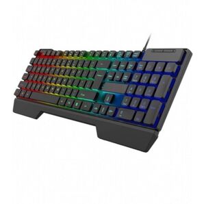 機械ゲームキーボード:緑色機械スイッチ-触覚とクリック-RGB照明-磁気腕受け-専用メディアキーとダイヤル-USBパススルー