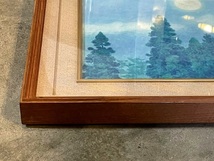 日本画　高木富三　「月の出」額装品　共シール付き　真作/　巨匠_画像4