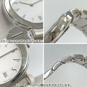 SA63■ [送料無料/中古美品] ディオール Christian Dior クォーツ腕時計 D77-100 ホワイト×シルバーの画像6
