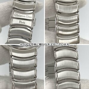 SA63■ [送料無料/中古美品] ディオール Christian Dior クォーツ腕時計 D77-100 ホワイト×シルバーの画像7