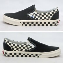 TH83 [送料無料/中古品] バンズ VANS クラシック スリッポン チェッカー US9.5(27.5cm) ブラック_画像2