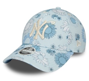 NY ヤンキース MLB ★ New Era 花柄 ブルー キャップ A