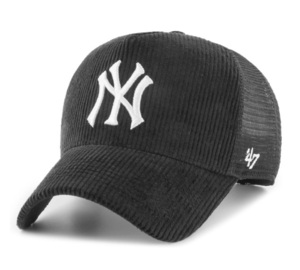 NY ヤンキース MLB ★ '47 Brand コーデュロイ メッシュ 黒 キャップ A