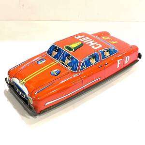 ブリキ 車 Tin Fire Department Chief Car Vintage F.D 当時物 昭和 レトロ ヴィンテージ おもちゃ　k2403305