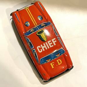 ブリキ 車 Tin Fire Department Chief Car Vintage F.D 当時物 昭和 レトロ ヴィンテージ おもちゃ k2403305の画像7