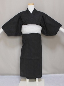  man .. settled yukata H0802-03-110 free shipping size 110 single goods black color for boy. ... small of the back string attaching 