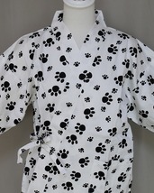 肉球柄女性用の作務衣 K7895M 送料無料 サイズM 日本製女用のサムエ レディ－ス綿の作務衣 ル－ムウェア－　_画像2
