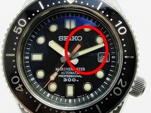 B24-581 SEIKO セイコー SBDX001/8L35-0010 プロスペックス マリーンマスター 自動巻 デイト 黒文字盤 SS 純正ベルト メンズ 腕時計 稼働品_画像10