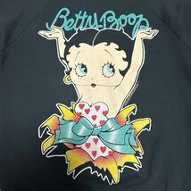 【美品】90s ベティちゃん フルーツタグ ブラック スウェット ベティブーフ ビンテージ 黒 BettyBoop スミクロ サンフェード ヒビ割れ XXX_画像1