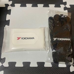 YOKOHAMA ヨコハマタイヤ 軍手 手袋 ウェットティッシュ 非売品 バイク好き 車好き ピット作業にも