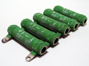 **( труба RG012) шт линия сопротивление 2.4kΩ/10W 5 шт. комплект / NOS Wirewound Resistors 2.4kΩ/10W 5pcs**