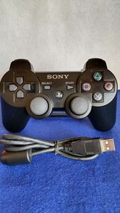 ソニーDUALSHOCK3 デュアルショック3 SONY純正品 ブラックおまけUSBケーブル１本