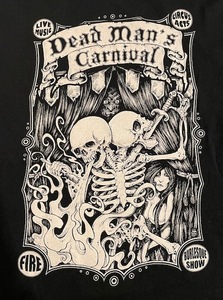 T-32★USA古着★Dead Man's Carnival Tシャツ 黒 ドクロ スカル GILDAN★Mサイズ★送料無料!!