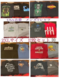 ★SET-121★USA古着★メンズ半袖 プリントTシャツ 2XLサイズ 17枚セット ⑩★卸 仕入れ 大量 お得 フリマ