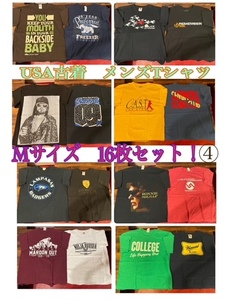 ★SET-138★USA古着★メンズ半袖 プリントTシャツ M サイズ 16枚セット ④★卸 仕入れ 大量 お得 フリマ