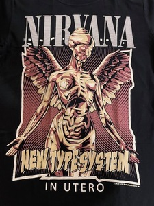 T-5★未使用品★NIRVANA ニルヴァーナ Tシャツ ビッグプリント 黒★バンド★ロック★Mサイズ★送料無料!!