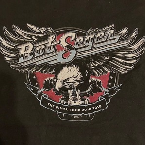 T-66★USA古着★BOB SEGER ツアー ラグランスリーブTシャツ バンド Tultex 黒×白★Lサイズくらい★送料無料!!の画像2