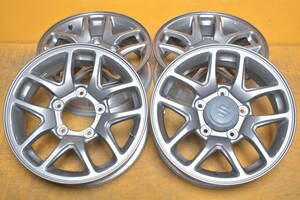 240227502647210　スズキ純正　ジムニー　JB64W　16×6.5J　+22　5穴　PCD139.7　ハブ径108mm　センターキャップ2ヶ付　4本セット