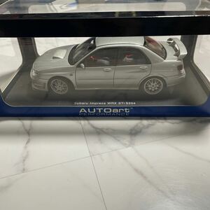 《箱付き》【1/18スケール】Subaru Impreza WRX STi S204 AUTOart ミニカー 模型 コレクション放出 メタルダイキャスト シルバー スバル